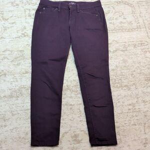 LOFT Slim Straight Pants in Plum